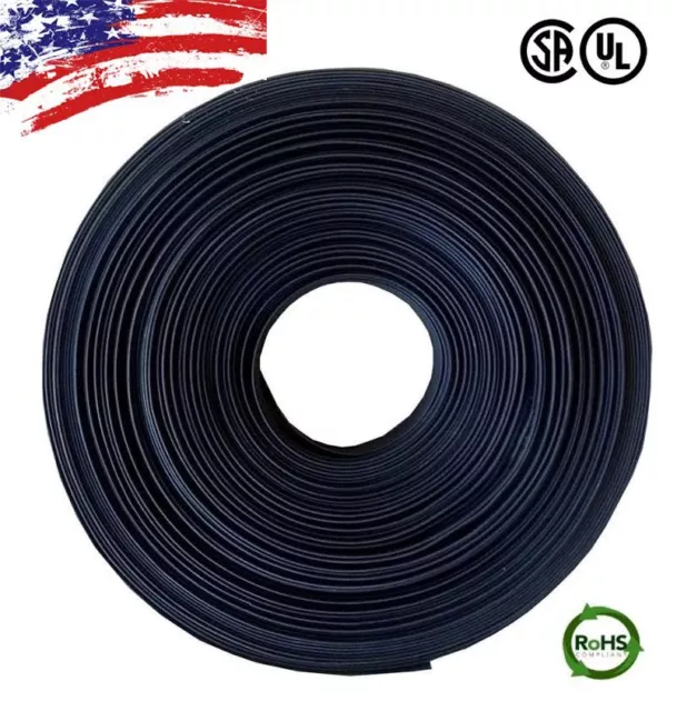 10 FT. 10' Feet BLACK 1/4" 6mm Polyolefin 2:1 Heat Shrink Tubing Tube Cable UL