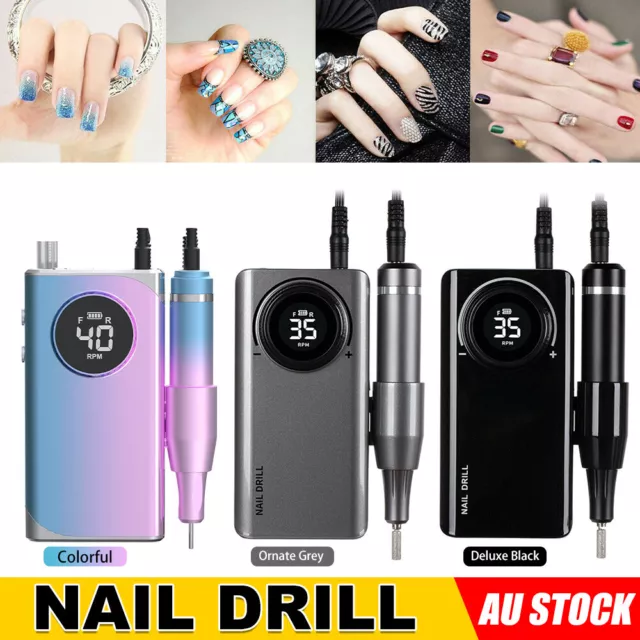 Portable Rechargeable Electric Cordless Nail Drill Machine Art File Manicure Kit