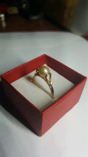 Bague Dame En Or Blanc 18 Carats - Montée D'une Perle De Culture De 6 Mm - Taille 62/63 - État Parfait