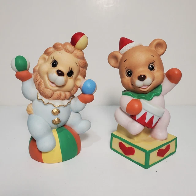 Vintage Homco Ceramic Figurines Circus Lion & Bear