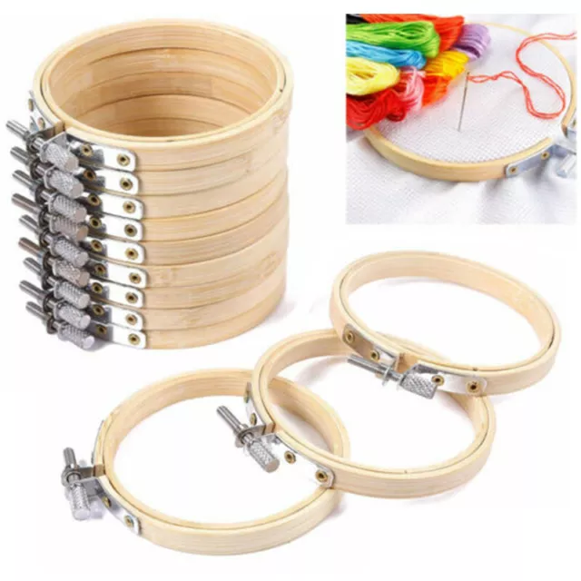 Top Quality Bamboo Hand Embroidery Cross Stitch Ring Hoop Frames Craft 8cm/10cm