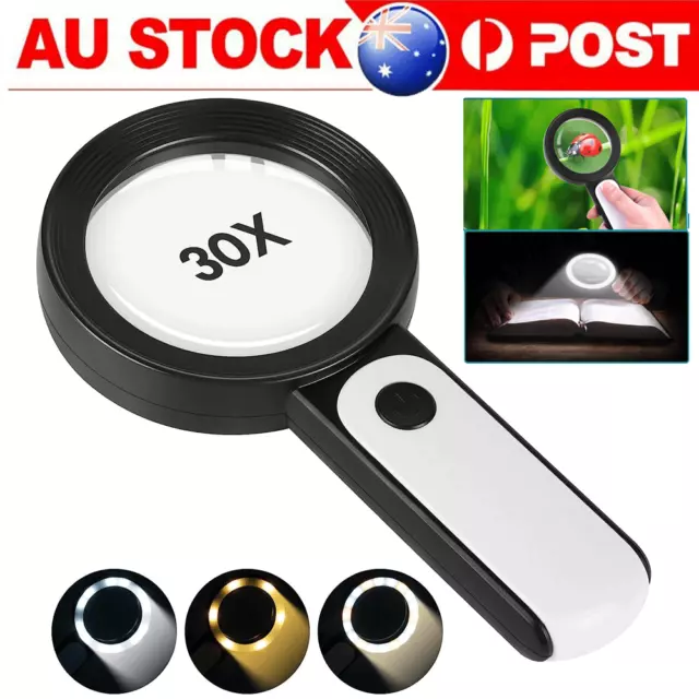 30X Magnifying Glass with UV Light Jewelry Loop with LED Coin