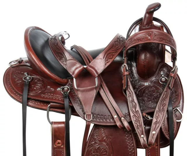 Horse Saddle Western Pleasure Trail Gaited Premium Leather Tack 15 16 17 18