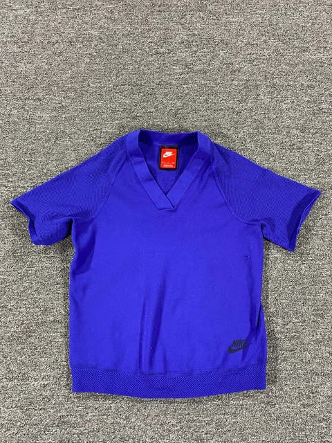 Nike Shirt Boys Small Blue Short Sleeve Workout Running Kids Youth Tech Elite