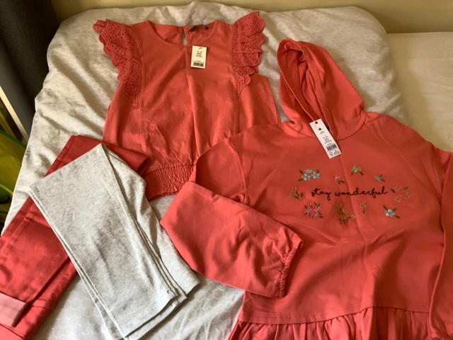 BNWT Girls George outfit set clothes bundle 11-12 leggings hoodie, jeggings, top
