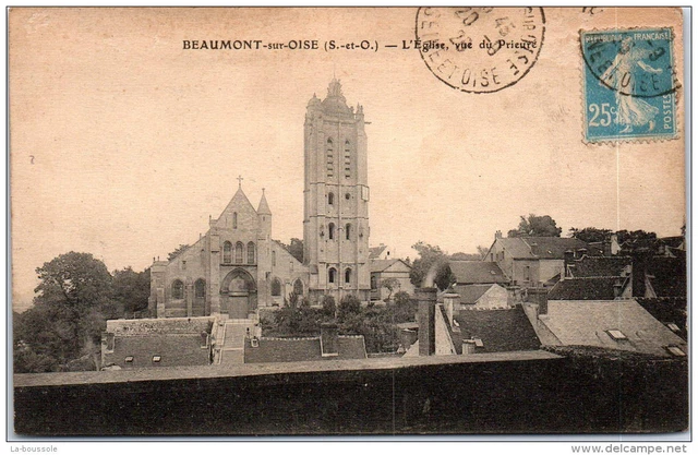 95 BEAUMONT SUR OISE - l'eglise vue du prieure.