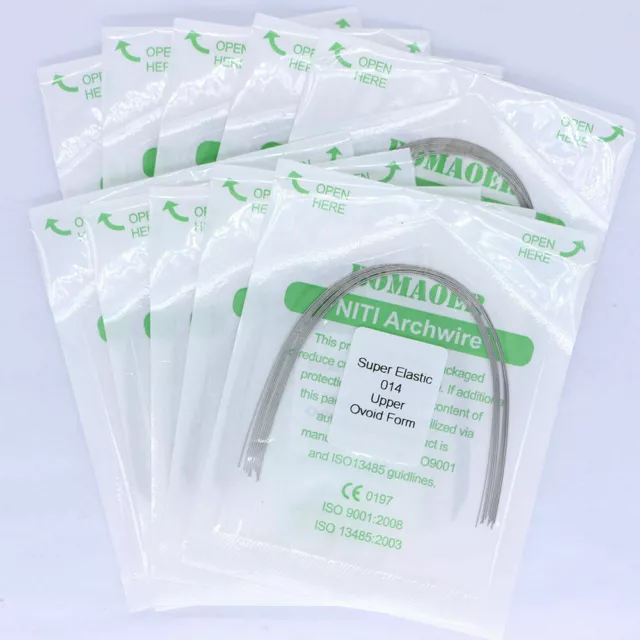 10pcs Dental Orthodontic Super Elastic Ovoid Form Niti Round Arch Wires 012-020