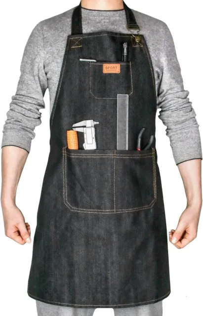 Work Aprons Heavy Duty Shop Work Apron With Pockets for Men