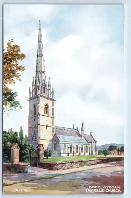 Postcard Bodelwyddan Church Marble Clwyd Wales