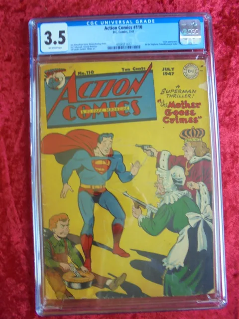 Action Comics #110 Dc Comics 1947 Golden Age Cgc 3.5 Graded! Susie Appearance