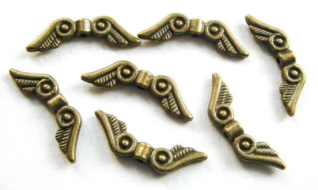 Metallperlen Engelsflügel 6,5x23,5mm bronze 20/50 Stück SERAJOSY Fügel