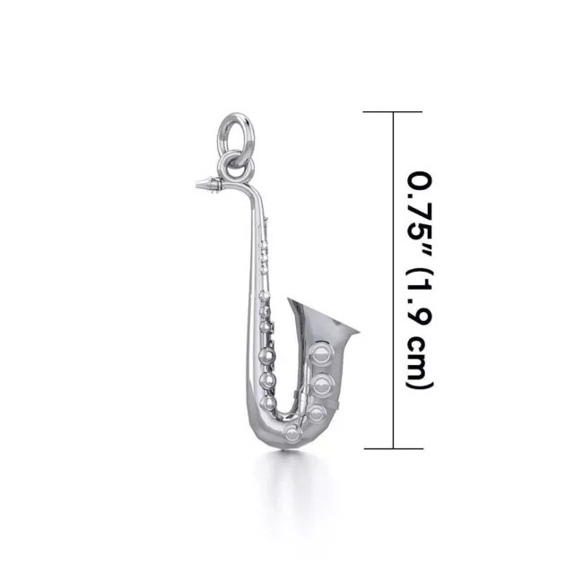 Saxophone .925 Argent Sterling Breloque Par Peter Stone Bijoux