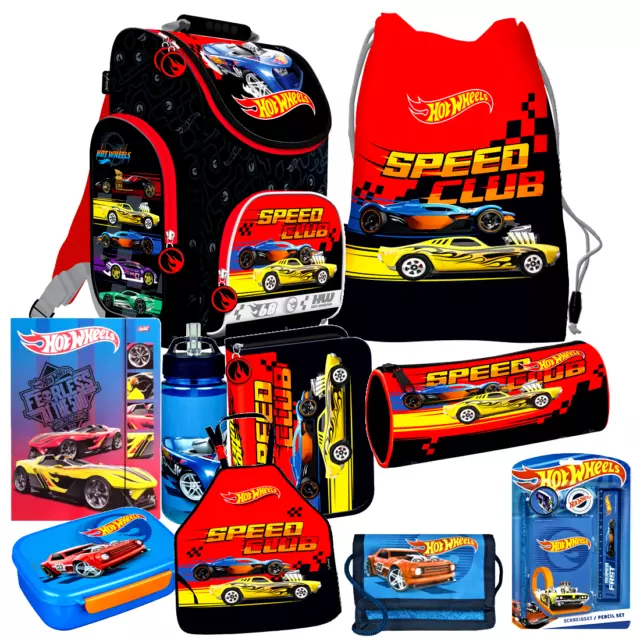 Hot Wheels Cars 10 tlg. Set SCHULRANZEN RANZEN Federmappe Tornister Tasche A4