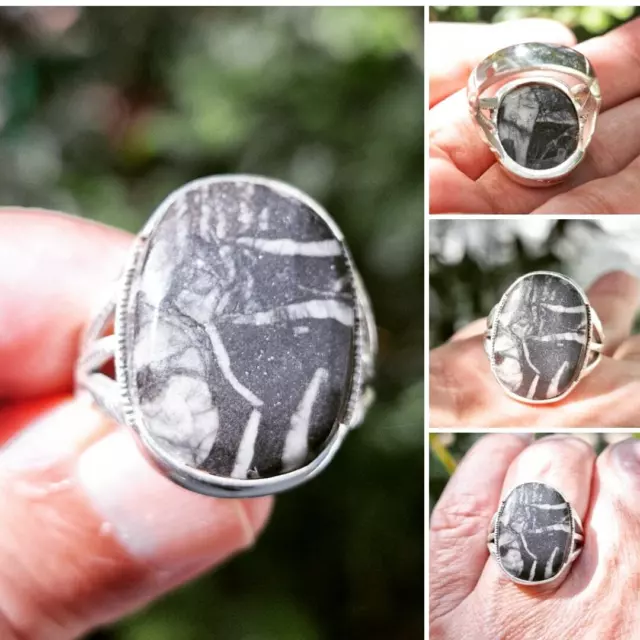 Spiritual خاتم مراد مصور طبيعيMurad Natural Photo in stone 925 silver man ring10