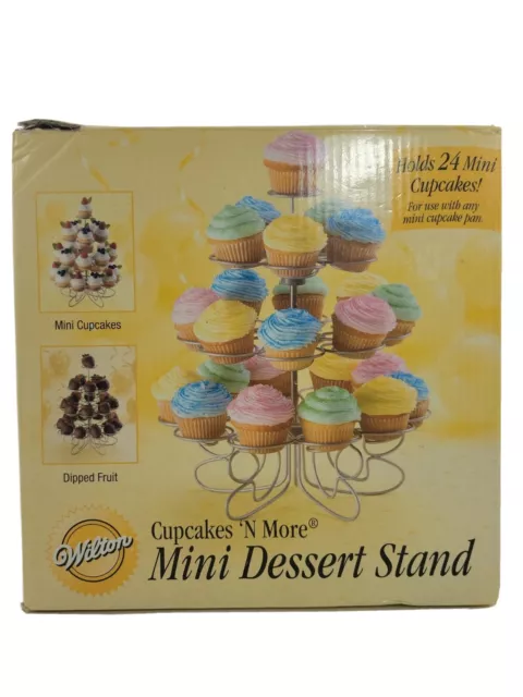 Wilton Mini Dessert Stand 4 Tier 24 Cupcake Holder Spiral Birthday Party Fruit