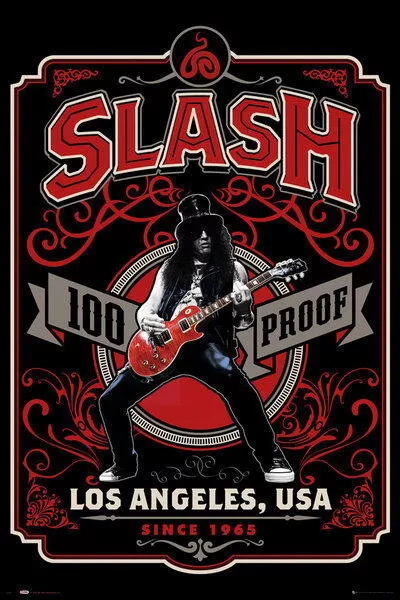 91587 SLASH PERSONALITÀ DELLA MUSICA DAL 1965 PISTOLE ROSE Stampa da parete UK