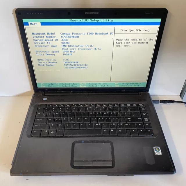 15.4” HP Compaq Presario F700 Laptop