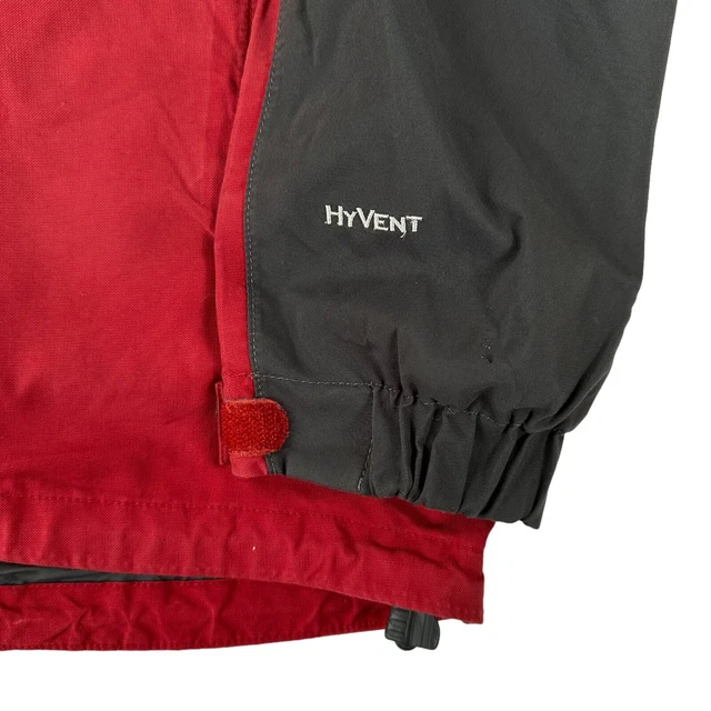 THE NORTH FACE Hyvent Jacket Mens L Waterproof Shell Hooded Rain Coat Red 2