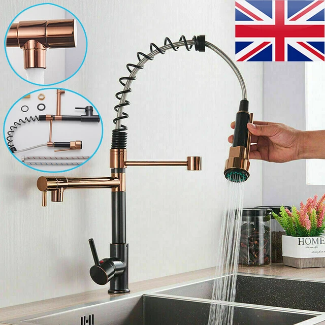 Bronze Rosegold Monobloc Kitchen Mixer Tap with Pull Out Hose Spray Single Lever