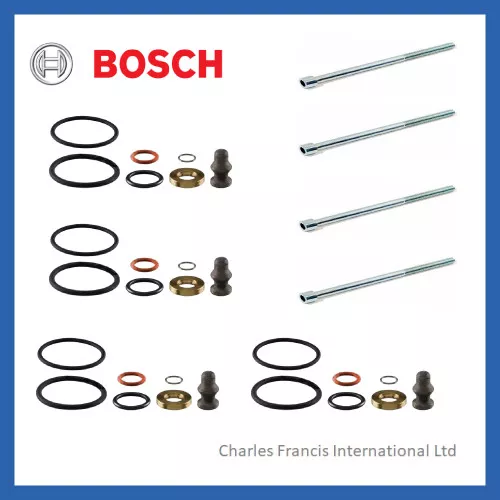 4 x GENUINE BOSCH INJECTOR SEAL KIT + BOLTS FOR  PD INJECTOR - VW BORA 1.9 TDi