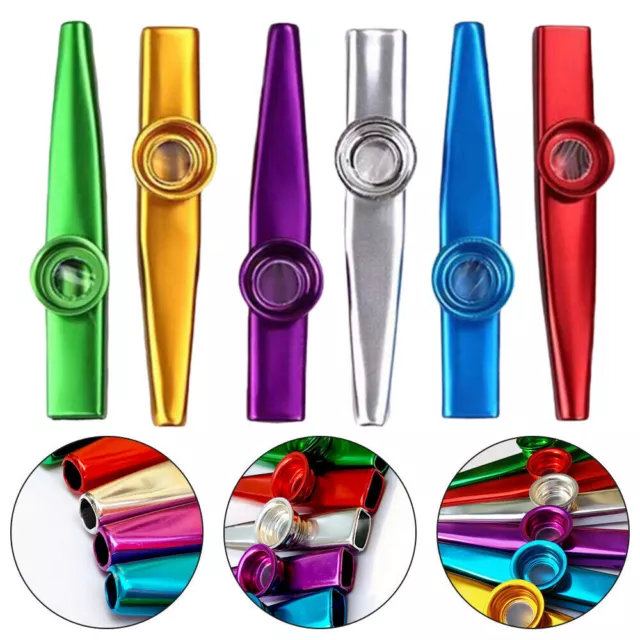 6-Pack Metal Kazoo Musical Instruments 12cm for Kids Party Favor Christmas Gift