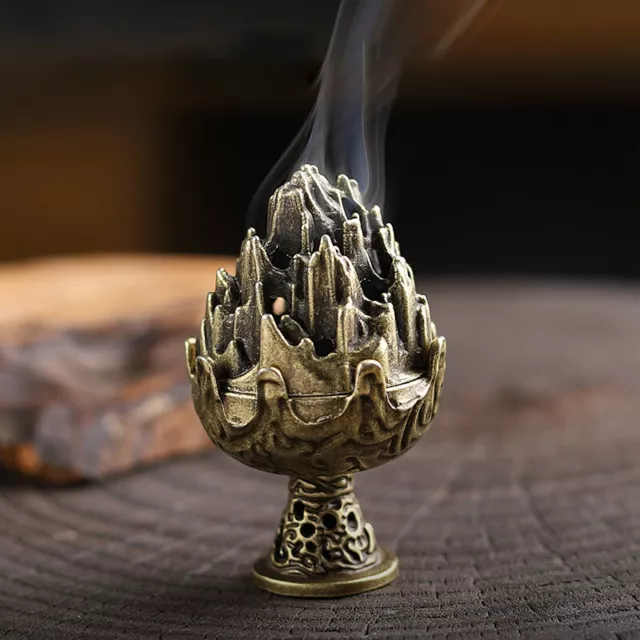 1PC Buddhist Utensils Incense Burner Lotus Incense Censer Archaic Copper Allo Le