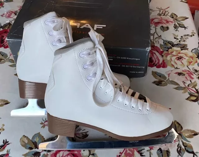 Womens Graf Bolero White Figure Ice Skates. Size 39. UK Size 6. New