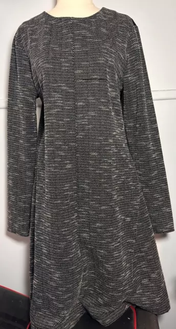 Veronica Maine Women's Dress Black Tweed Long Sleeve Size 14