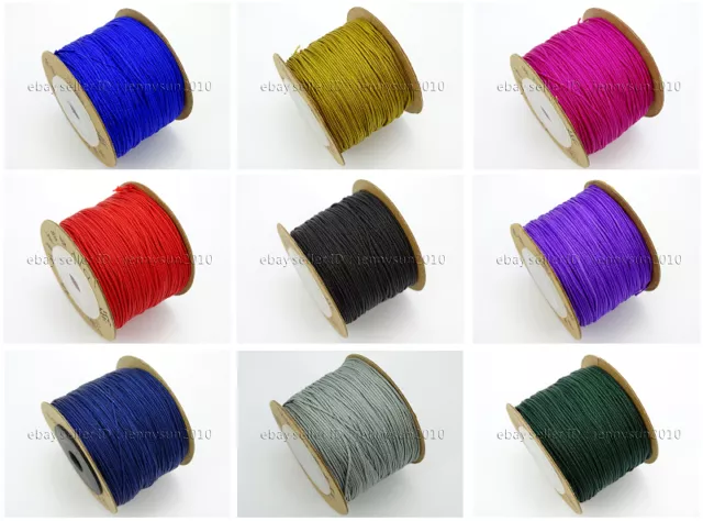 Satin Silk Braid Rattail Cord Knotting Thread Rope Beading Jewelry Design Crafts 2