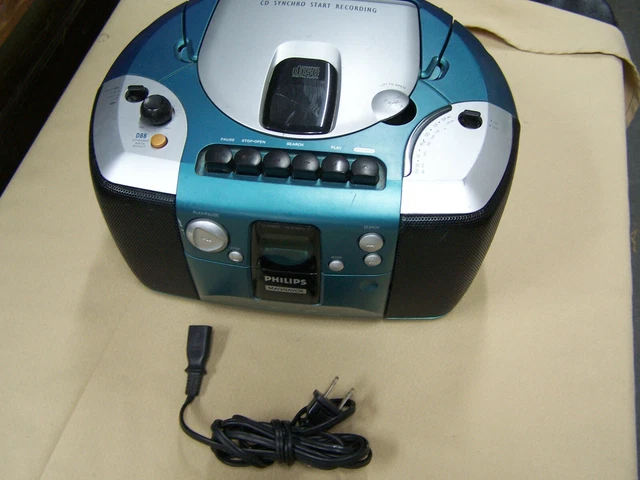 PHILIPS AZ1104 17 CD Player AM-FM RADIO Boombox radio and CD works ...