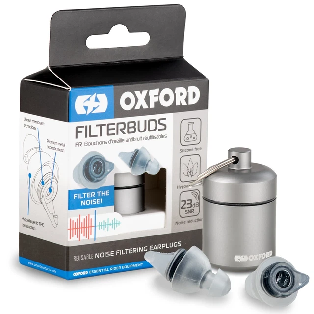 Oxford Filterbuds Silicone Accessorio Casco Motocicletta Senza Silicone