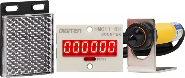 DIGITEN 0-999999 12-24VDC Digital LED Counter +Photoelectric Switch Sensor +Refl