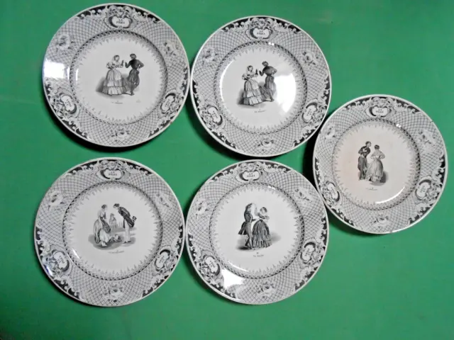 Creil Et Montereau Leboeuf Assiettes Anciennes Série La Polka Assiette Parlante