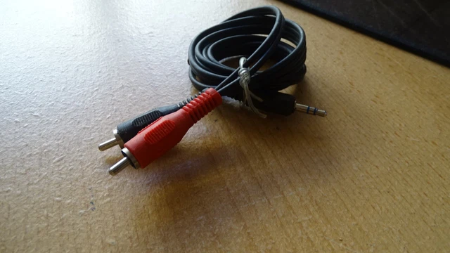 CABLE ADAPTATEUR JACK stereo male vers Double RCA Cinch Male 1m20 Noir ...