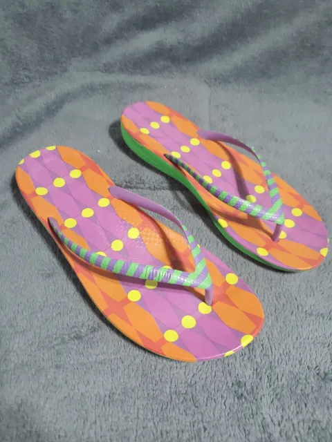FitFlop IQUSHION X Womens Slip On Open Toe Thong Sandals Size 8