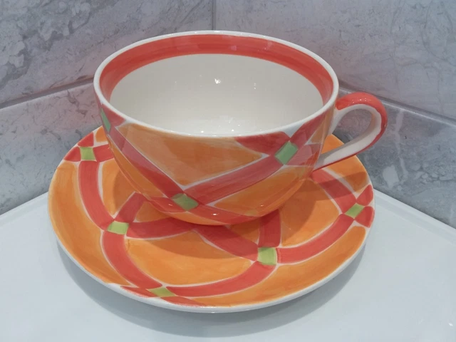 Whittard Of Chelsea Grosse Orange Frühstückstasse & Untertasse