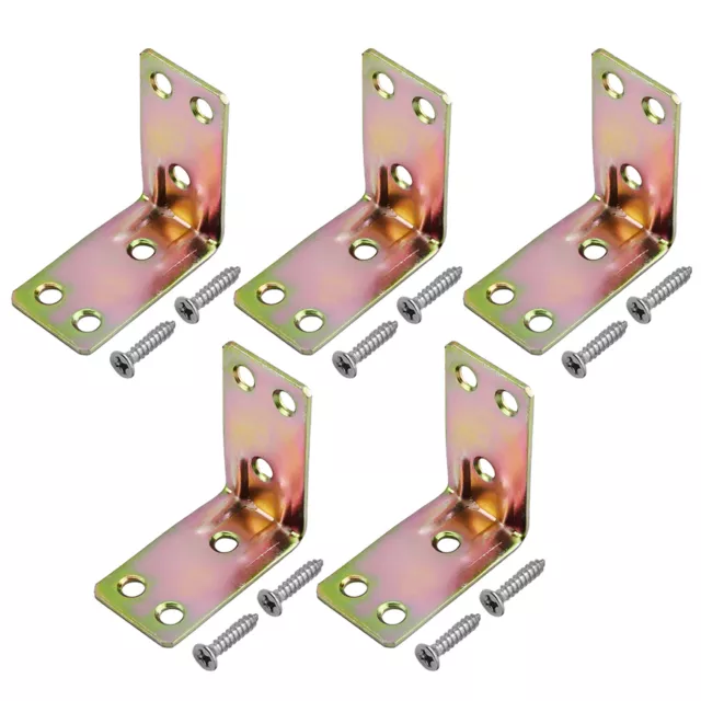 Length 30-42mm Brace Joint Right Angle Brackets 90 Degree Corner With Screws