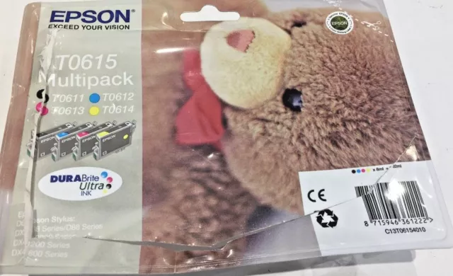 EPSON ORIGINAL TEDDYBEAR T0615 Multipack cartouche d'encre 4 couleurs étanche à l'air