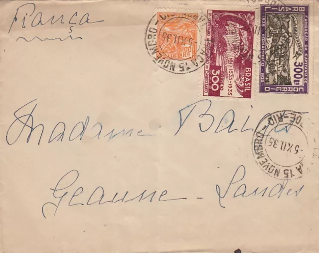 Lettre Brazil Via Aera pour la France Cover