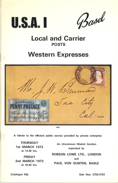 R. Lowe/Paul v. Gunten: USA. Local and Carrier Posts Western Expresses (1973)