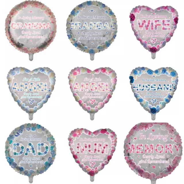 Remembrance Foil Balloon Loving Memory Foil Balloon Funeral Memorial 18" Helium