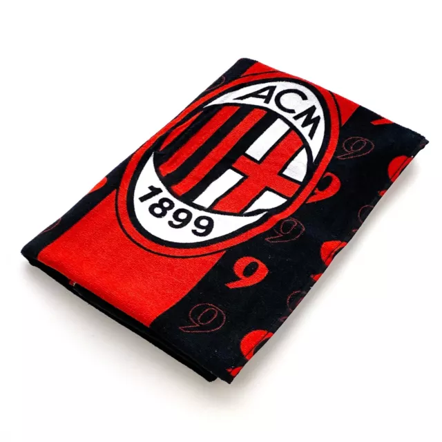 Telo Mare A.C. Milan Ufficiale piscina spugna 100% Cotone cinigliato 70x140 cm