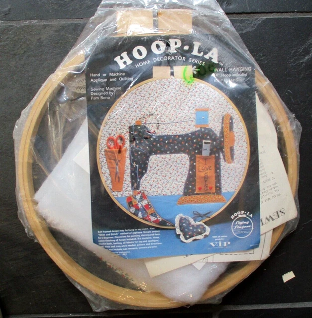 Kit De Edredón De Aplicación Hoop-La Costura Colgante De Pared Telas Precortadas 14" De Colección 1982