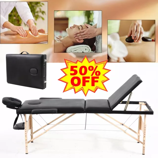 Table Banc Lit de massage pliante Cosmetique en Aluminium esthetique noir +  sac