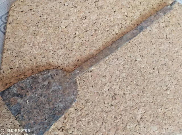 ANTIQUE PRIMITIVE HANDFORGED IRON WROUGHT SPATULA 19th C. EUROPE