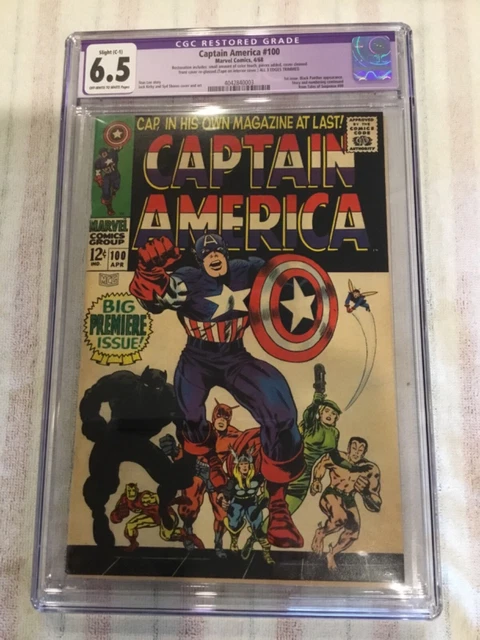 Marvel Captain America 100 CGC Restored Grade 6.5 Brand New Case Black Panther