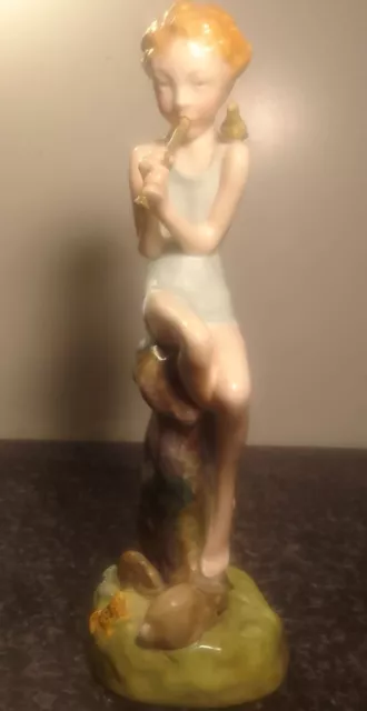 Vintage Art Deco Royal Crown Derby Figure Peter Pan Sculptured By Miss R Locke