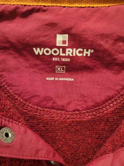 WOOLRICH MEN’S FLEECE Pullover Sweater Size Xl 1/4 Snap Henley Heather ...
