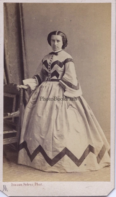 Frankreich Paris Foto Bisson Frères Porträt Weiblich Mode CDV Vintage Albumin