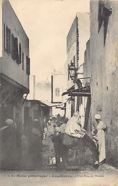 Judaica - Morocco - CASABLANCA - A street in the mellah, Jewish quarter